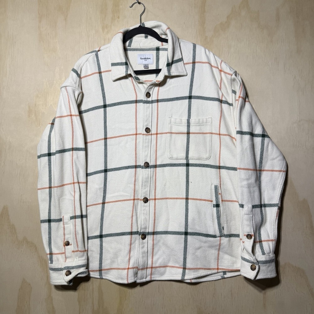 Goodfellow Flannel Shirt Jacket XL‎ Plaid Button Front Shacket Men